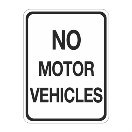No Motor Vehicles Sign 18" x 24"